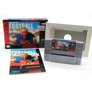 John Madden Football Super Nintendo SNES 1991 Box With Manual & Dust Protector